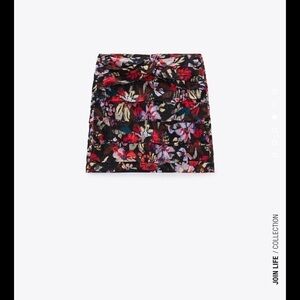 ZARA Floral Print Mini Skirt